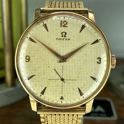 old gold omega watches|vintage omega solid gold watch.